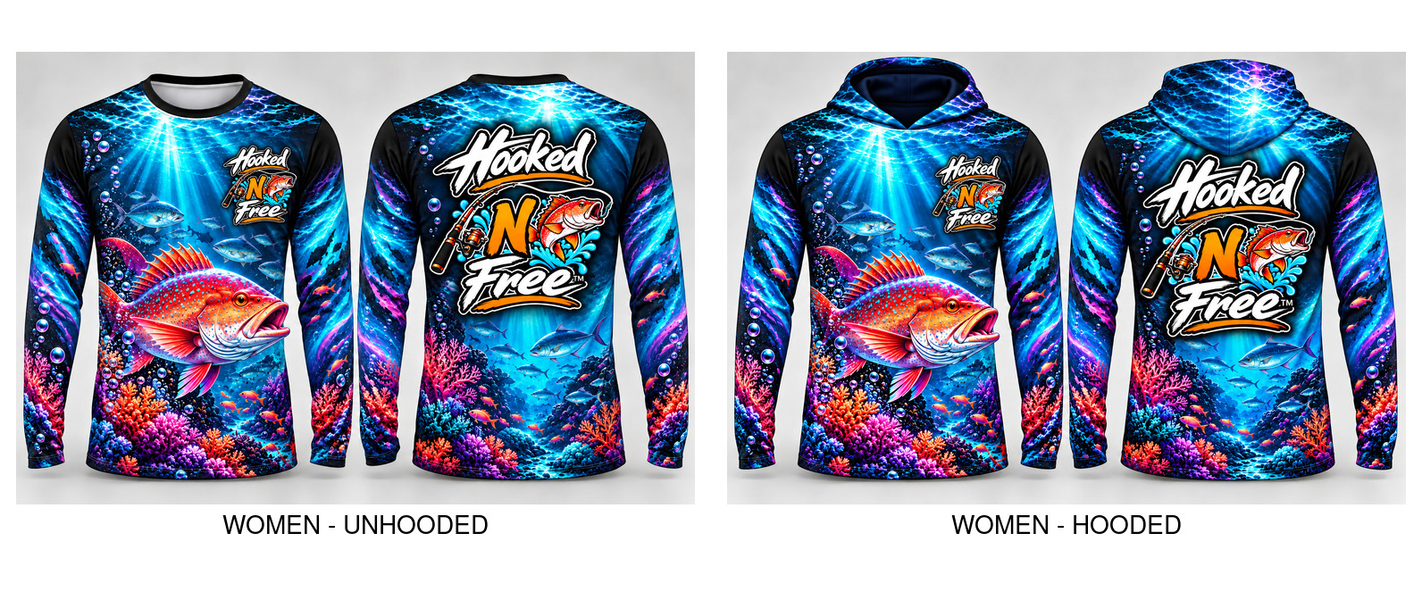 Hooked N Free women's fishing jersey concepts
